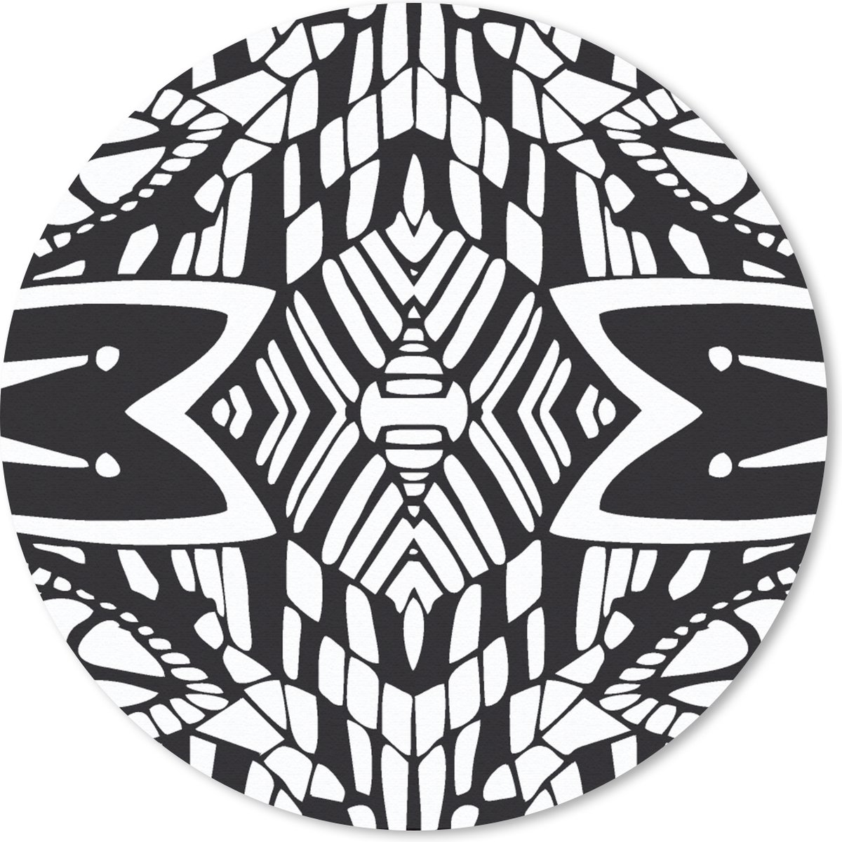 Muismat rond 50x50 cm - Mousepad Patronen - Contrast - Geometrisch - Ronde muismatten
