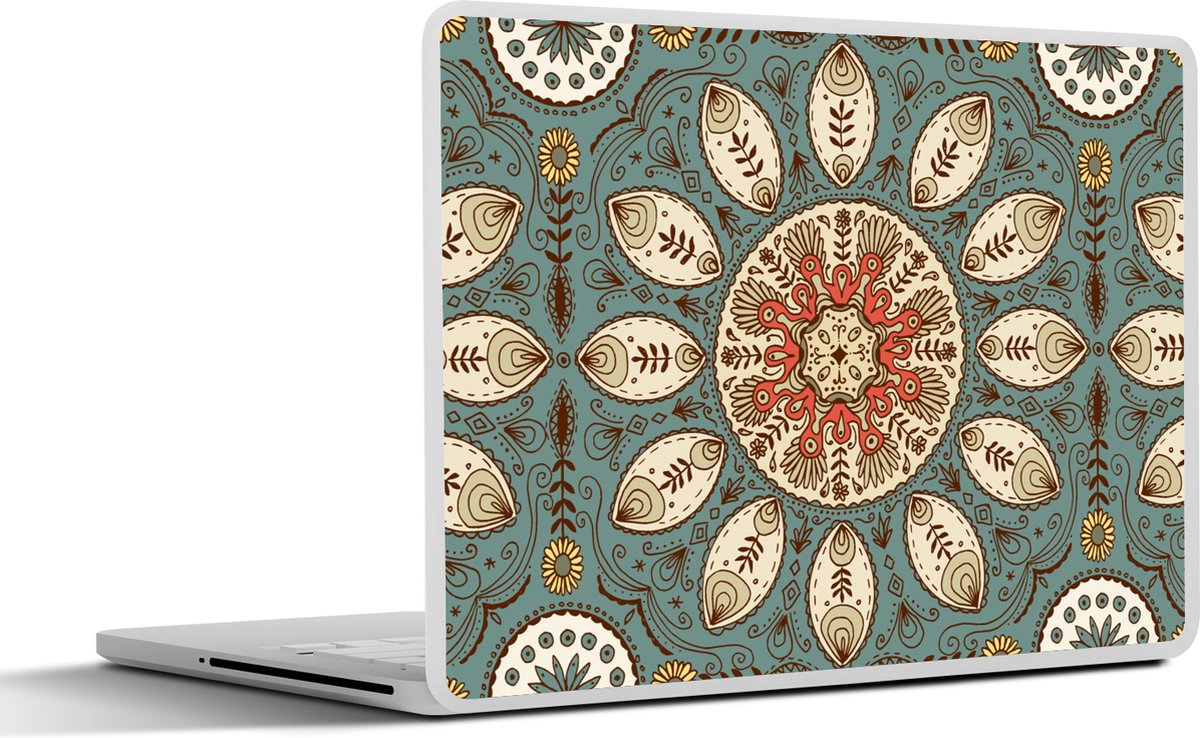 Laptop sticker - 10.1 inch - Mandala - Retro - Bohemian - Patroon - 25x18cm - Laptopstickers - Laptop skin - Cover