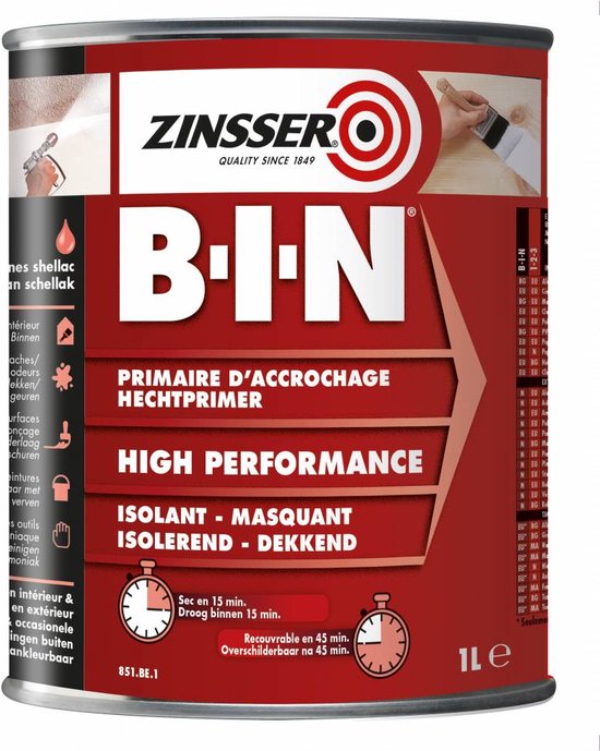 Zinsser Bin Primer 1 liter - Hechtprimer & Isolator - Zinsser
