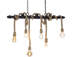 QAZQA Plural Hanglamp - 6 lichts - L 1020 mm - Zwart