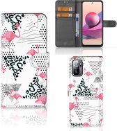 Bookstyle Case Xiaomi Redmi Note 10/10T 5G | Poco M3 Pro Telefoonhoesje Personaliseren Flamingo Triangle