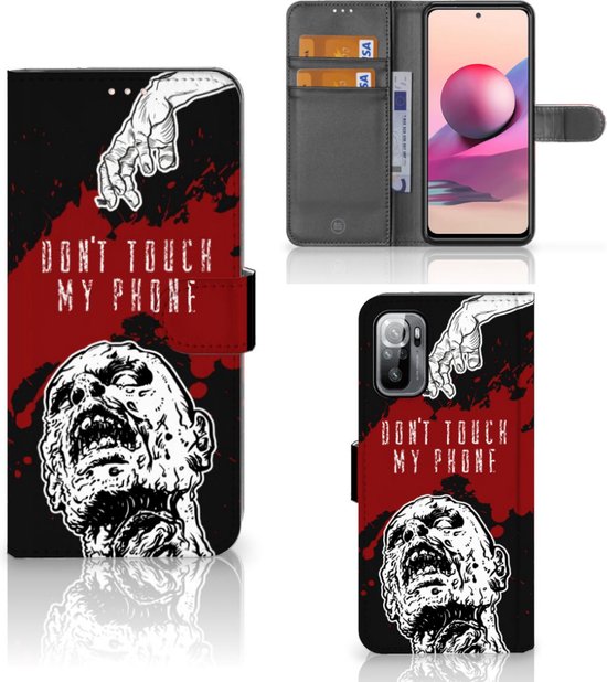 GSM Hoesje Xiaomi Redmi Note 10/10T 5G | Poco M3 Pro Book Case met Pasjeshouder Zombie Blood