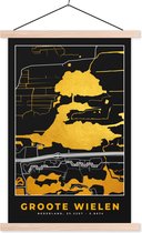 Porte-affiche avec affiche - Affiche scolaire - Groote Roues - Nederland Bas - Carte - Plan d'étage - Plan de la ville - 40x60 cm - Lattes vierges