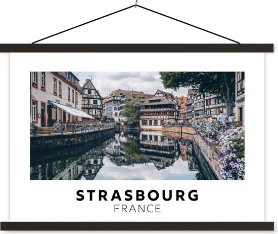 Porte-affiche avec affiche - Affiche scolaire - France - Architecture - Water - 150x100 cm - Lattes noires