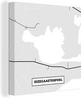 Carte de peinture sur toile - Friesland - Idzegasterpoel - Plan d'étage - Plan de la ville - 20x20 cm - Décoration murale