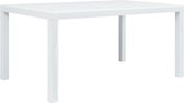 Table de jardin Medina 150x90x72 cm aspect rotin plastique blanc