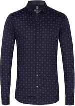 Desoto - Kent Overhemd Print Donkerblauw - 3XL - Heren - Slim-fit