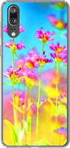 Telefoonhoesje Geschikt voor Huawei P20 hoesje - Bloemen - Kunst - Psychedelisch - Siliconen Telefoonhoesje