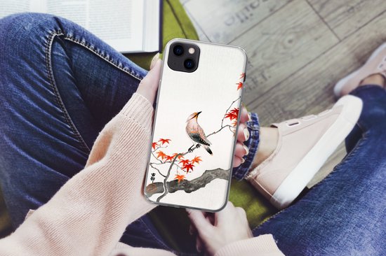 Coque iPhone 13 Mini - Érable du Japon - Scandinave - Vogel - Branche - Coque de téléphone en Siliconen
