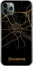 Geschikt voor iPhone 11 Pro Max hoesje - Doornik - Kaart - Goud - Siliconen Telefoonhoesje