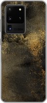 Geschikt voor Samsung Galaxy S20 Ultra hoesje - Goud - Zwart - Luxe - Siliconen Telefoonhoesje
