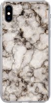 Coque iPhone Xs Max - Marbre - Zwart - Grijs - Coque de téléphone en Siliconen