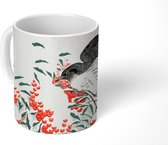 Mok - Zwaluw - Vogel - Bes - Japandi - 350 ML - Beker - Uitdeelcadeautjes