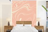 Behang - Fotobehang Marmer - Roze - Patronen - Breedte 175 cm x hoogte 240 cm