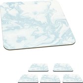 Onderzetters voor glazen - Marmer - Wit - Patroon - 10x10 cm - Glasonderzetters - 6 stuks