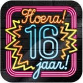 onderzetters 16 jaar 10 cm karton 6 stuks