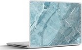 Laptop sticker - 10.1 inch - Kristallen - Wit - Blauw - Graniet - 25x18cm - Laptopstickers - Laptop skin - Cover
