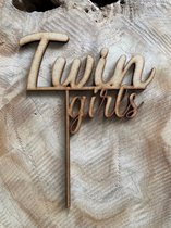 Taarttopper Twin girls onbehandeld - Geboorte - Babyshower - Tweeling