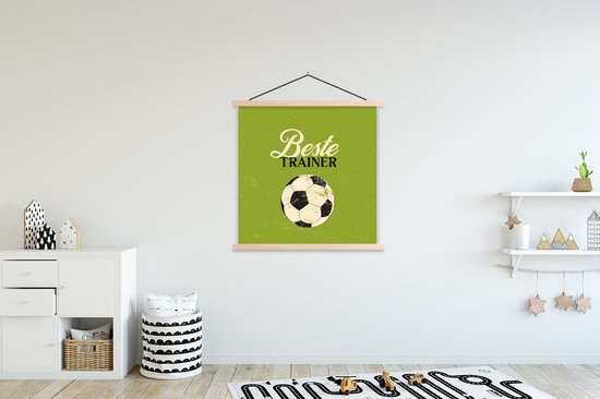 Porte-affiche avec affiche - Affiche scolaire - Devis - Entraîneur - Voetbal - 120x120 cm - lattes vierges