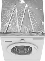 Wasmachine beschermer mat - De Fred Hartman-brug in Houston - zwart wit - Breedte 60 cm x hoogte 60 cm