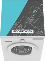 Wasmachine beschermer mat - Plattegrond - Noordwijk - Grijs - Blauw - Breedte 60 cm x hoogte 60 cm - Stadskaart