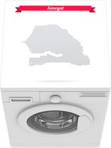 Wasmachine beschermer mat - Illustratie van Senegal met een rood lint erboven - Breedte 60 cm x hoogte 60 cm