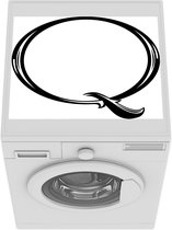 Wasmachine beschermer mat - een zwarte letter Q - Breedte 55 cm x hoogte 45 cm