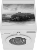Wasmachine beschermer mat - Vulkaan - Java - Zwart - Wit - Breedte 55 cm x hoogte 45 cm