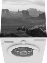 Wasmachine beschermer mat - Park - Berg - Zwart - Wit - Breedte 60 cm x hoogte 60 cm
