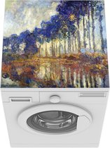 Wasmachine beschermer mat - Populieren aan de oever van de rivier de Epte - Schilderij van Claude Monet - Breedte 60 cm x hoogte 60 cm