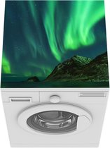 Wasmachine beschermer mat - Noorderlicht - Sterrenhemel - Noorwegen - Breedte 60 cm x hoogte 60 cm