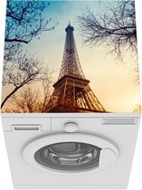 Wasmachine beschermer mat - Eiffeltoren - Bomen - Frankrijk - Breedte 60 cm x hoogte 60 cm