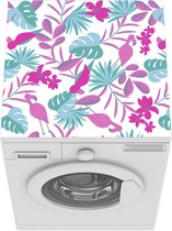 Wasmachine beschermer mat - Flamingo - Jungle - Roze - Patroon - Breedte 60 cm x hoogte 60 cm