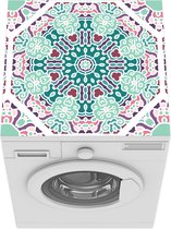 Wasmachine beschermer mat - Bloem - Geometrie - Vormen - Patroon - Breedte 60 cm x hoogte 60 cm