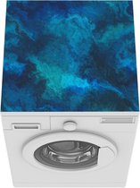 Wasmachine beschermer mat - Patroon - Verf - Abstract - Blauw - Breedte 60 cm x hoogte 60 cm