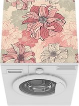 Wasmachine beschermer mat - Patroon - Bloem - Design - Jaren 20 - Breedte 60 cm x hoogte 60 cm