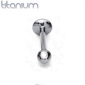 Piercing titanium stud basis extern schroefdraad 1.2x12x3 - zilver - LMPiercings