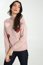 Cassis Dames Rolkraagtrui met hartjes - Trui - Maat 42