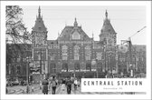 Walljar - Amsterdam Centraal station '84 - Muurdecoratie - Poster met lijst