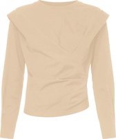 zoe karssen - dames -  saba plissé top met lange mouwen -  steen - xl