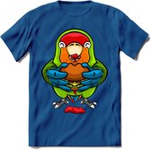 Lekkerbek papegaai T-Shirt Grappig | Dieren vogel agapornis Kleding Kado Heren / Dames | Fastfood Cadeau shirt - Donker Blauw - S