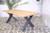 SenS Garden Furniture - Hamilton Teak With Alu Frame Tuintafel - 220x100x75cm - Bruin