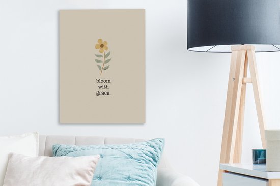 Tableau sur toile Proverbes - Citations - Bloom with grace - 30x40 cm - Décoration murale