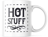 Mug avec texte : Hot stuff | Mug drôle | Cadeaux drôles | Tasse de café | Gobelet à café | Tasse à thé | Tasse de thé
