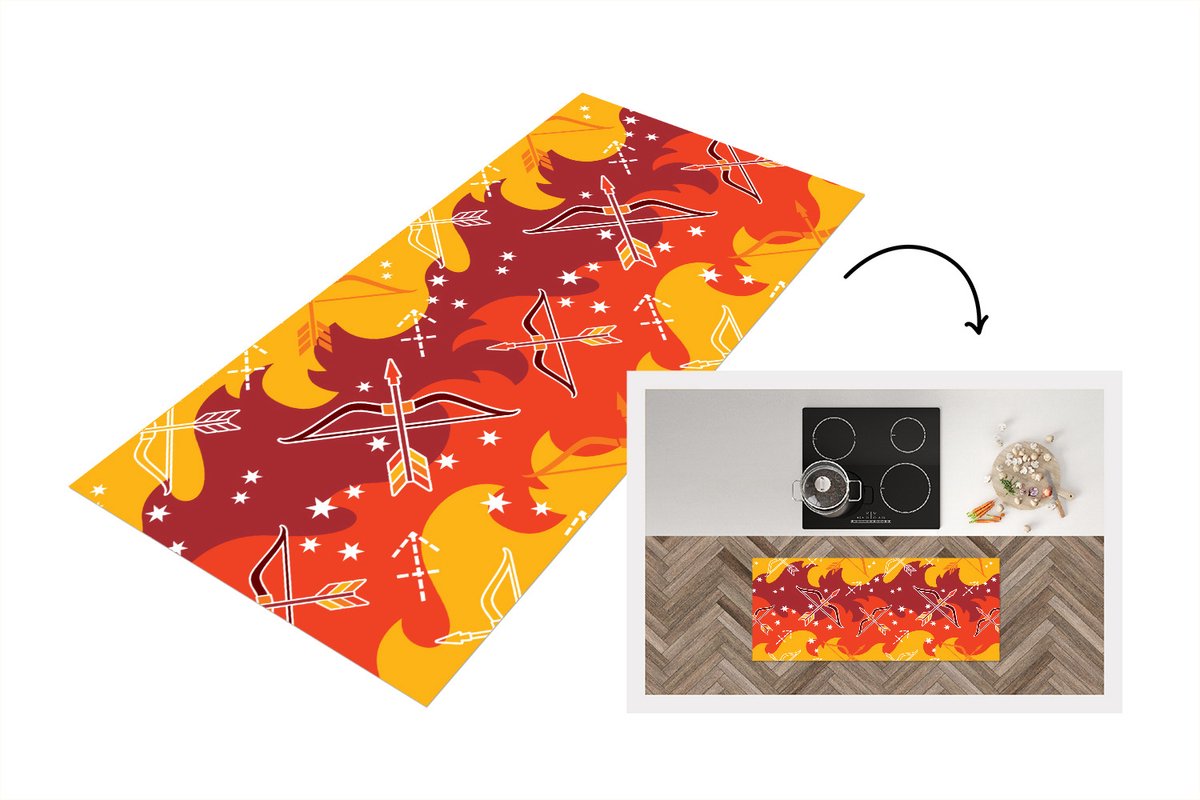 KitchenYeah Keukenloper - Loper keuken - Boogschutter - Zodiac - Design - Keukenloper vinyl Multicolor