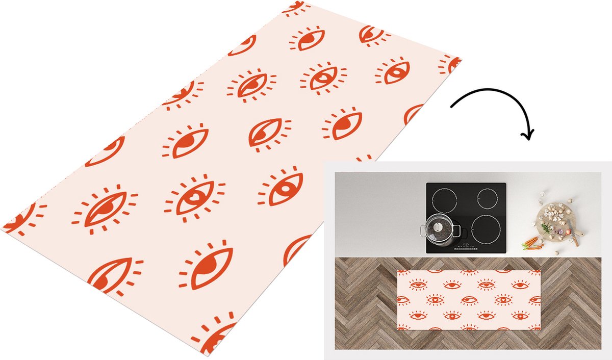 KitchenYeah Keukenloper - Loper keuken - Boho - Oog - Patronen - Keukenloper vinyl Multicolor