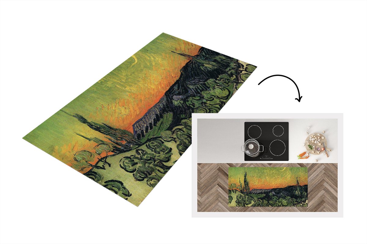 KitchenYeah Keukenloper - Loper keuken - Wandelen tijdens de schemering - Vincent van Gogh - Keukenloper vinyl multicolor, foto 2