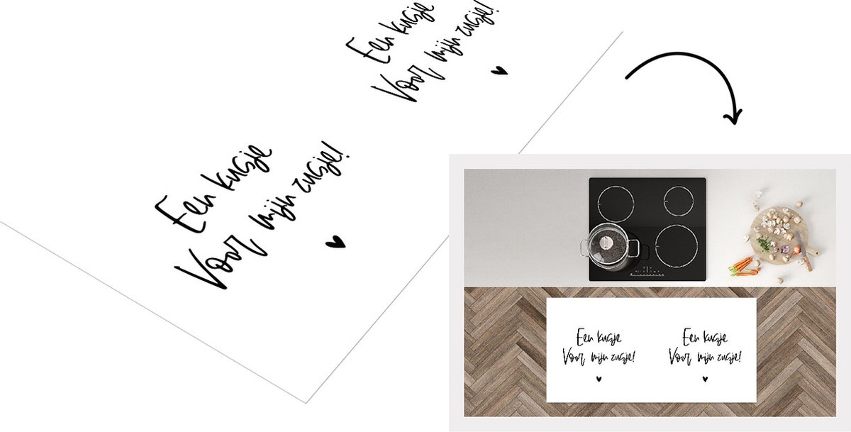 KitchenYeah Keukenloper - Loper keuken - Quotes - Spreuken - Een kusje voor mij zusje! - Zusje - Zus - 120x60 cm - Keukenloper vinyl Multicolor