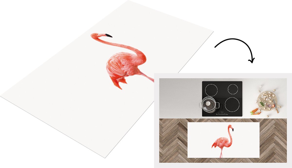 KitchenYeah Keukenloper - Loper keuken - Babykamer - Flamingo - Roze - Meisjes kamer - 120x60 cm - Keukenloper vinyl Multicolor