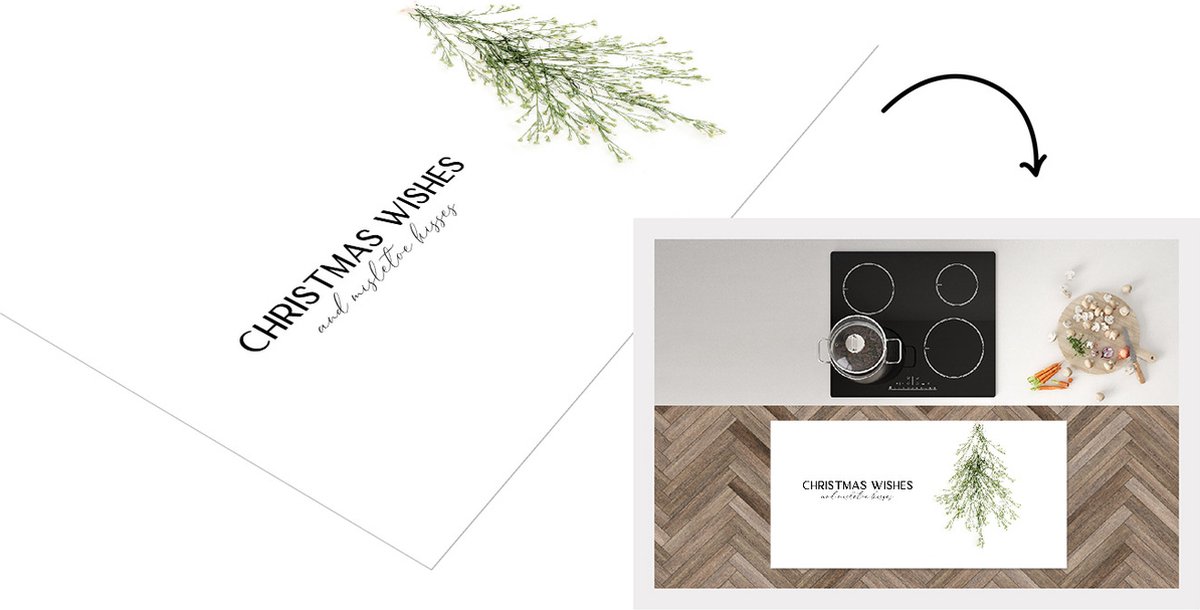 KitchenYeah Keukenloper - Loper keuken - Kerst - Versiering - Kerstboom - 120x60 cm - Keukenloper vinyl Multicolor